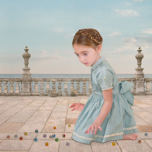 Loretta Lux, Ilfochrome print, Girl with Marbles, 2005