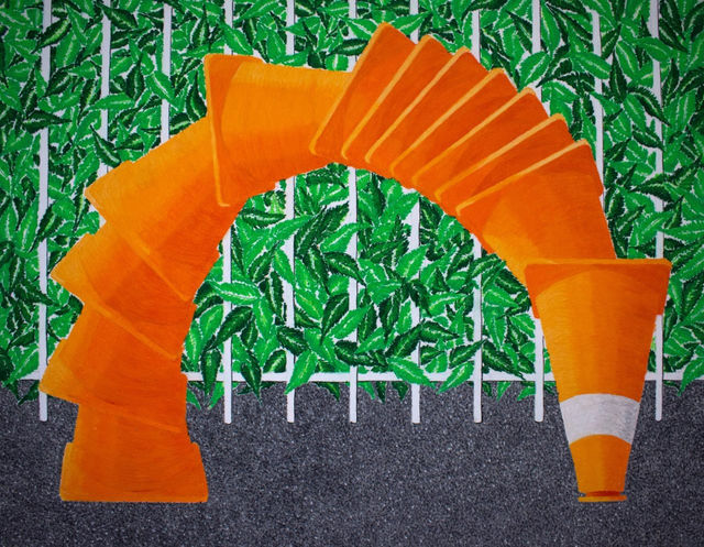 Mees van Rijckevorsel, Oil pastel on paper, Cone arch, 2021
