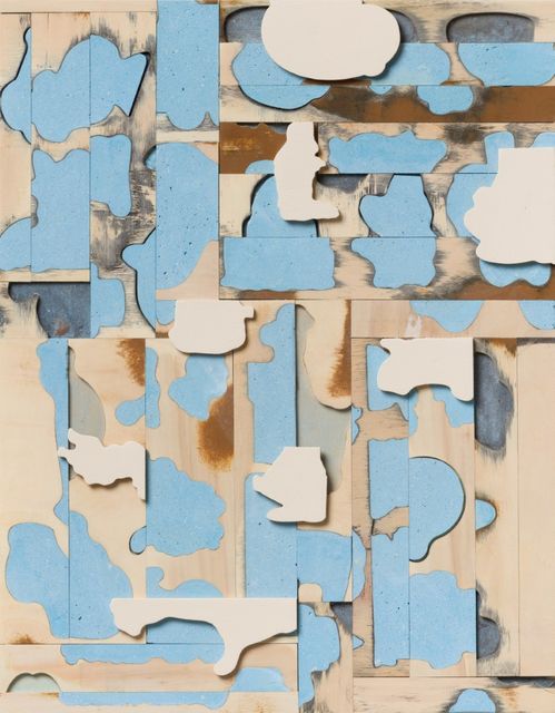 Erik de Bree, Wood, plastic, ink, acrylic, housepaint on panel, Rearrangement #8, 2022