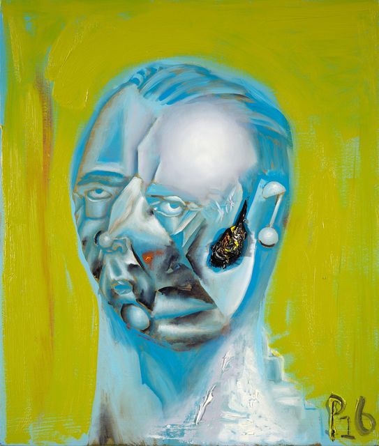 Philip  Akkerman, Oil on masonic panel, Self-portrait 2016 no. 93, 2016