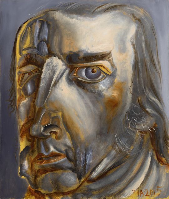Philip  Akkerman, Oil on masonic panel, Self-portrait 2015 no. 62, 2015