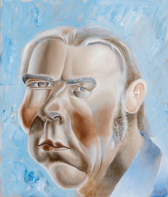 Philip  Akkerman, Oil on masonic panel, Self-portrait 2009 no.125, 2009