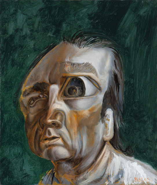 Philip  Akkerman, Oil on masonic panel, Self-portrait 2014 no. 134, 2014