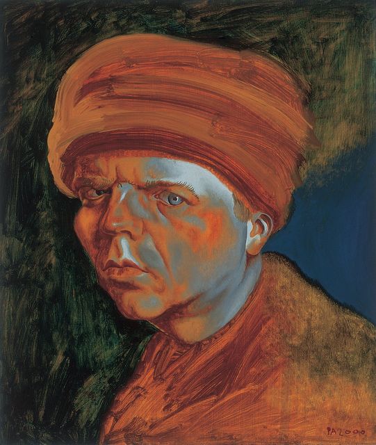 Philip  Akkerman, Oil on masonic panel, Self-portait 2000 no. 72, 2000