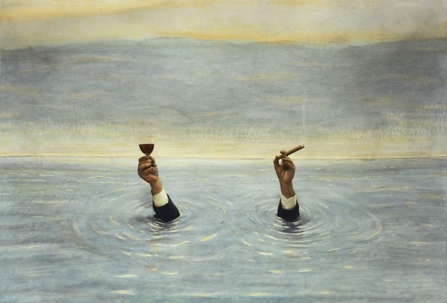 Teun Hocks, Oil on sepia toned gelatin silver print, 247. Untitled, 2015, 2015