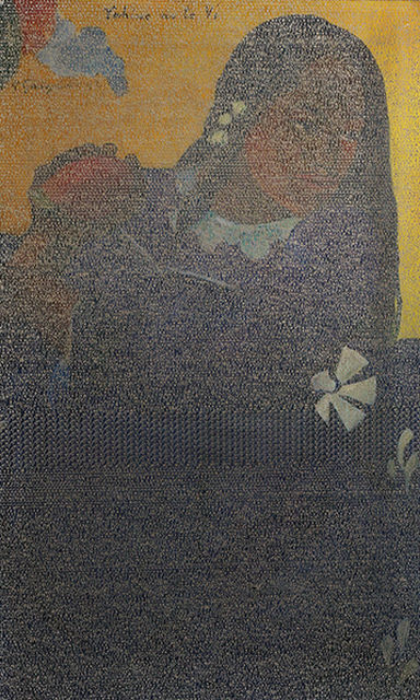 Ashley Zelinskie, Laser cut canvas, Vahine no te vi (Woman of the Mango), 2016