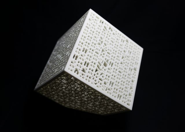 Ashley Zelinskie, 3D printed nylon, Hexahedron, 2013