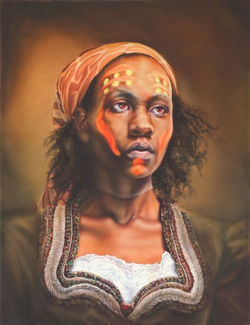 Anya Janssen, Oil on linen, Lango girl IV, 2017