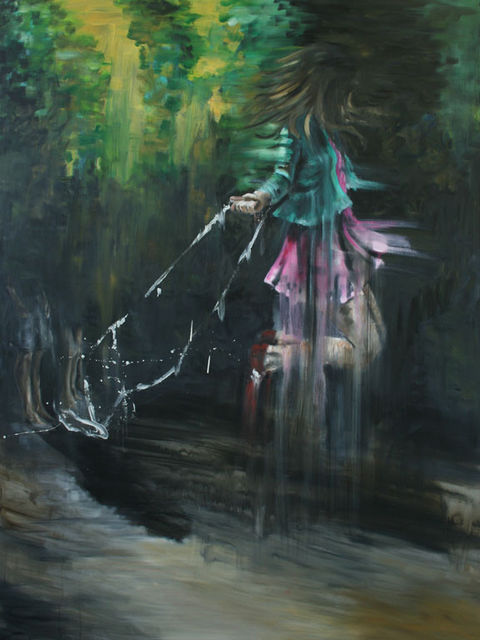Line Gulsett, Oil on canvas, Skipping Girl, 2010