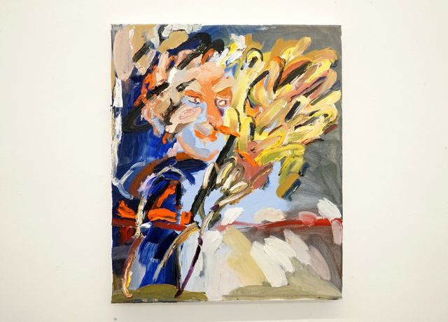 Myrto Christou, Oil on canvas, Feather Duster, 2020