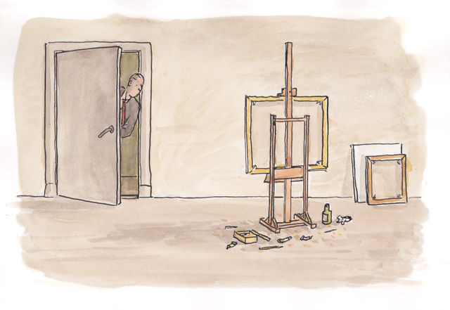 Teun Hocks, Ink and watercolour on paper, Curious / Nieuwsgierig, 2020