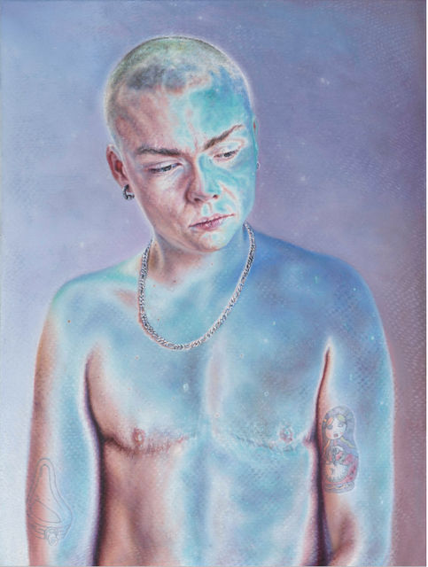 Anya Janssen, Oil on canvas, Indigo Child, 2021