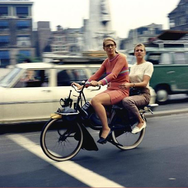 Eddy Posthuma de Boer, Archival pigment print, Two Ladies on a Bike - Amsterdam, 1969