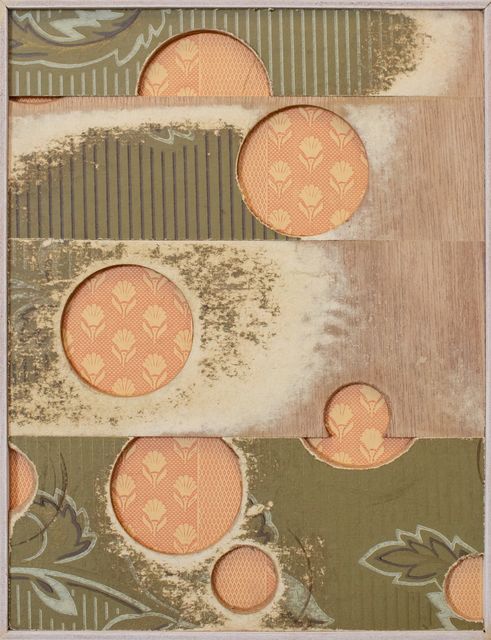 Erik de Bree, Wallpaper and wood on panel, Soviet Series #3, 2021