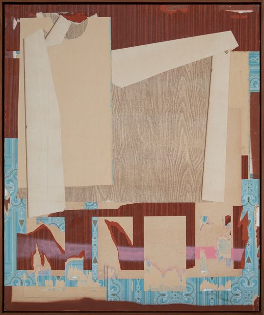 Erik de Bree, Wallpaper and spraypaint on panel, Soviet Series #15, 2021