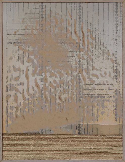 Erik de Bree, Wallpaper and acrylic on panel, Soviet Series #25, 2021