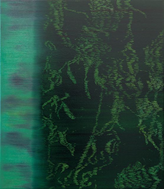 Krijn Kroes, Oil on linen, Green II (Optica series), 2022