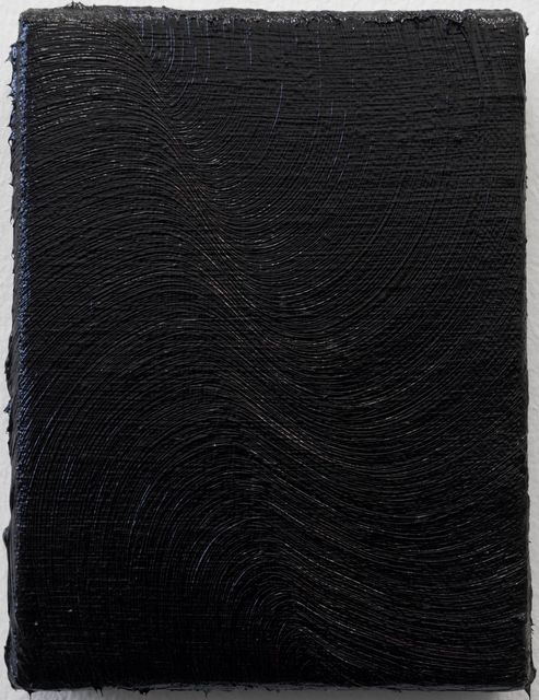 Krijn Kroes, Oil on linen, Black I (Optica series), 2022