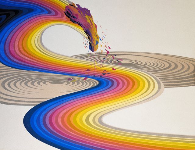 Liset Castillo, Sand, pigmented sand, super heavy gel medium on Belgian linen, Hallucination, 2022