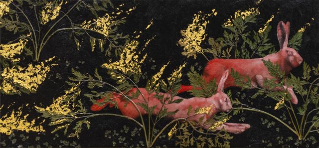 Luis Xertu, Plants, acrylic on canvas, Withdrawal, 2022