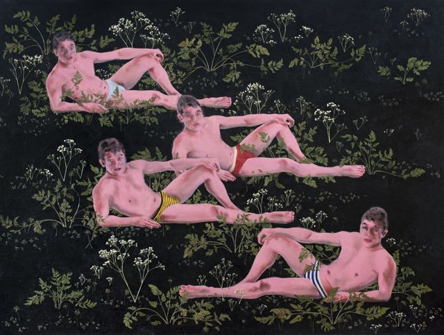 Luis Xertu, Plants, acrylic on canvas, Summer Scene, 2022