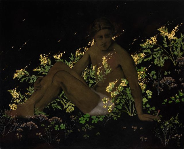 Luis Xertu, Plants, acrylic on canvas, Rumination, 2022