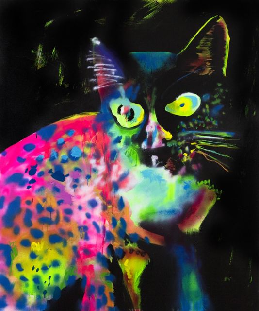 Natalie Westbrook, Oil and acrylic on canvas, Kitty, 2022