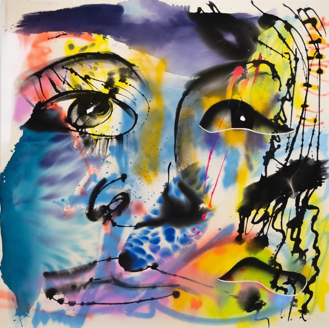 Natalie Westbrook, Acrylic on canvas, Blue Rainbow, 2021