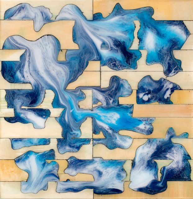 Erik de Bree, Wood, resin, pigment on panel, Rearrangement #73, 2024