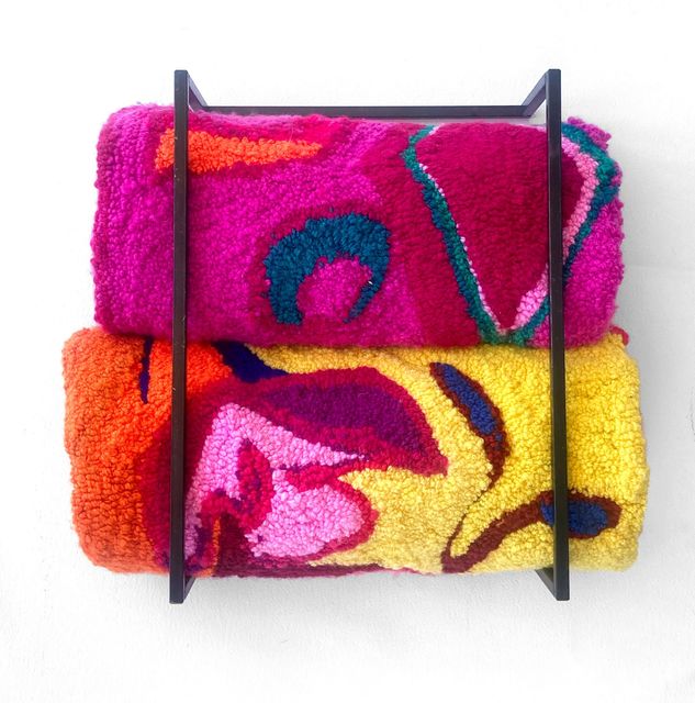 Lisette van Hoogenhuyze, Wool on burlap, steel frame, Stacking De Novo, 2024