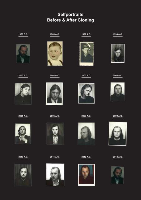 Guillaume Bijl, Photos on paper, framed, Self-portraits Before & After Cloning, 1978