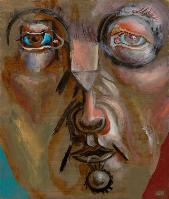 Philip  Akkerman, Oil on panel, Self-portrait 2024 no. 91, 