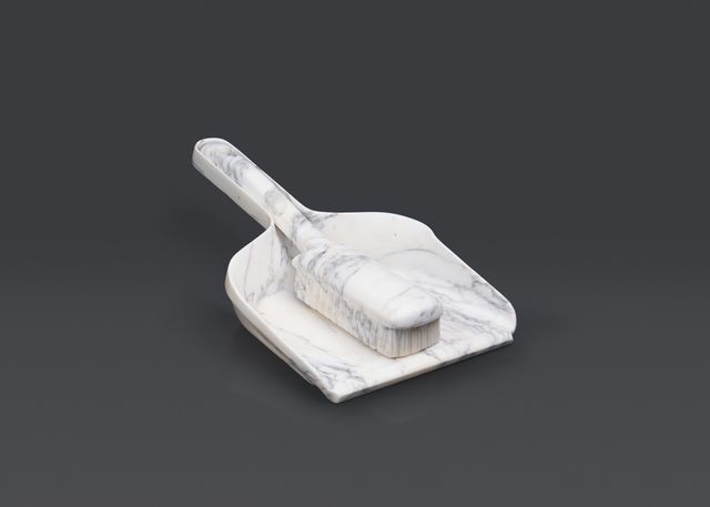 Casper  Braat, Arabescato Carrara marble, Dustpan and Brush, 2025