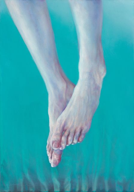 Anya Janssen, Oil on linen, Ghostbride II (Levitation), 2023