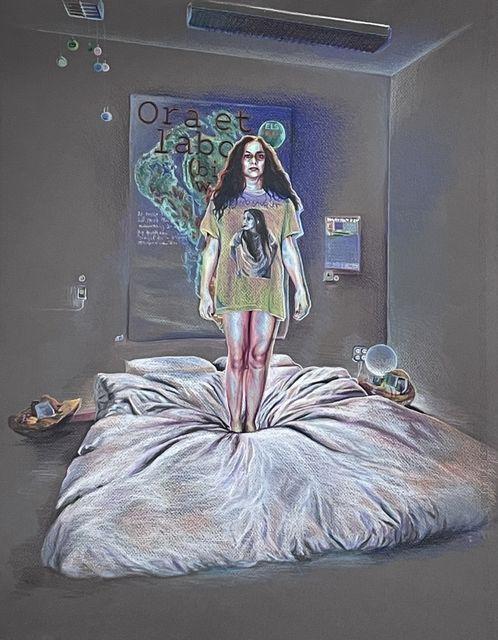 Anya Janssen, Coloured pencil on paper, Sehnsucht 1, 2023