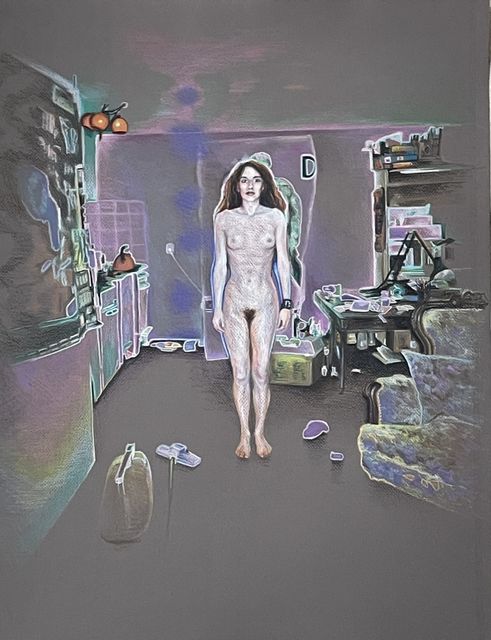Anya Janssen, Coloured pencil on paper, Sehnsucht 2, 2023