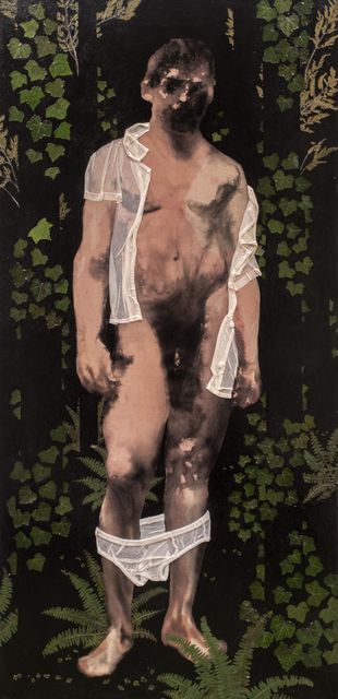 Luis Xertu, Plants, textile and acrylic on canvas, The Politics of Intimacy, 2023