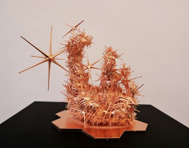 Ashley Zelinskie, 3D printed copper plated nylon, Pillars of Creation, 2025
