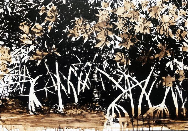 TINKEBELL., Shell's garbage on canvas, Oleum Shell isla de Curaçao #2, 2025