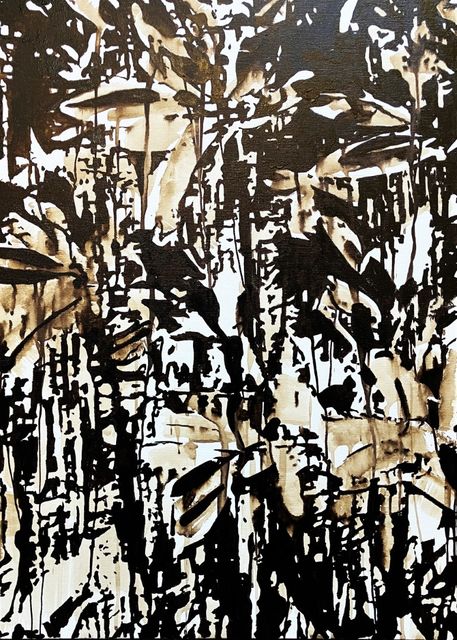 TINKEBELL., Shell's garbage on canvas, Oleum Shell isla de Curaçao #7, 2025