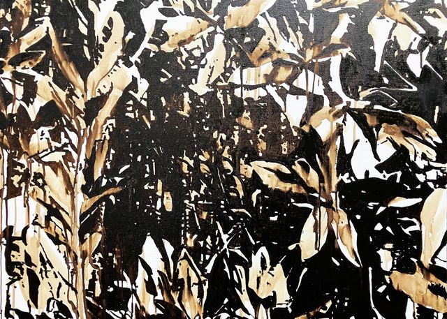 TINKEBELL., Shell's garbage on canvas, Oleum Shell isla de Curaçao #15, 2025