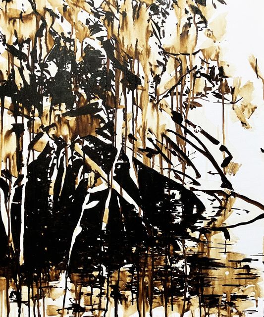 TINKEBELL., Shell's garbage on canvas, Oleum Shell isla de Curaçao #17, 2025